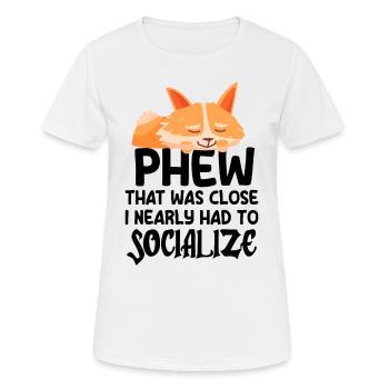 Introvertiert Schüchtern Antisozial - Frauen T-Shirt atmungsaktiv - Weiß - Vorne - AI Model Female 172 dark (172cm)