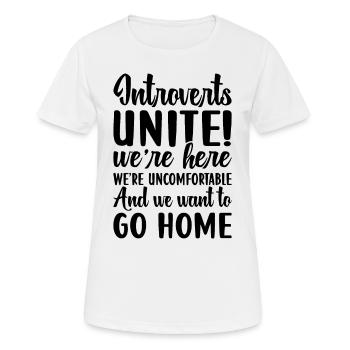 Introvertiert Schüchtern Antisozial - Frauen T-Shirt atmungsaktiv - Weiß - Vorne - AI Model Female 172 dark (172cm)