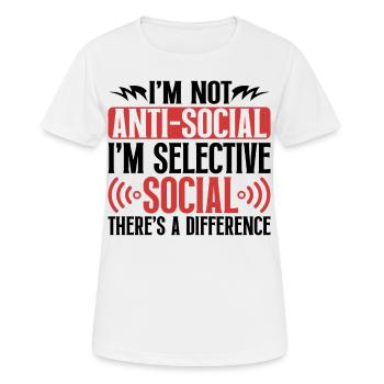 Introvertiert Schüchtern Antisozial - Frauen T-Shirt atmungsaktiv - Weiß - Vorne - AI Model Female 172 dark (172cm)