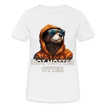 Lustiges Hot Hotter Otter Spruch Damen und Herren - Frauen T-Shirt atmungsaktiv - Weiß - Vorne - AI Model Female 172 dark (172cm)