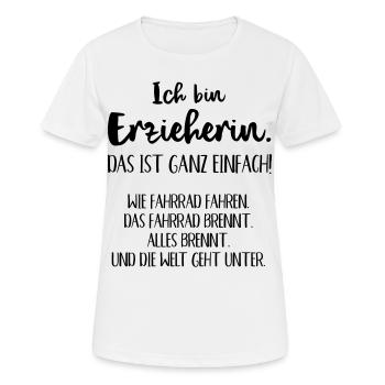 Erzieherin ganz einfach Kindergarten Lustig Beruf - Frauen T-Shirt atmungsaktiv - Weiß - Vorne - AI Model Female 172 dark (172cm)