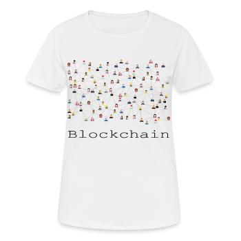 block Chain - Women's Breathable T-Shirt - white - Front - AI Model Female 172 dark (172cm)