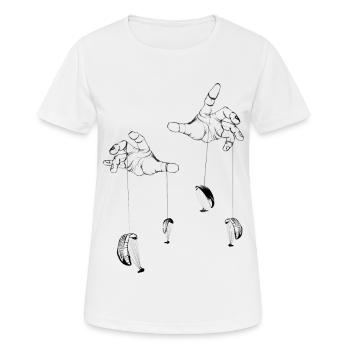 Gleitschirm Playtime - Frauen T-Shirt atmungsaktiv - Weiß - Vorne - AI Model Female 172 dark (172cm)