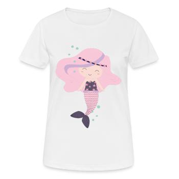 Conception de sirène sirène sirène - T-shirt respirant Femme - blanc - Devant - AI Model Female 172 dark (172cm)