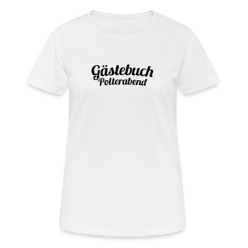 Gästebuch Polterabend - Frauen T-Shirt atmungsaktiv - Weiß - Vorne - AI Model Female 172 dark (172cm)