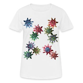 Costume design with colorful Edelweiss / - Women's Breathable T-Shirt - white - Front - AI Model Female 172 dark (172cm)