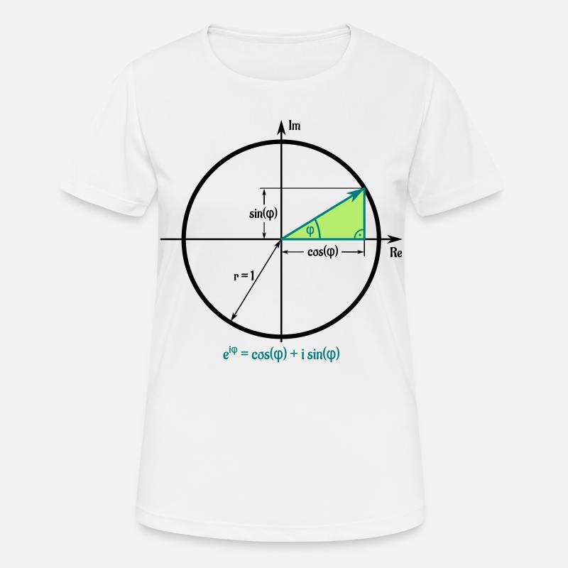 Eulersche Formel im Einheitskreis - Frauen T-Shirt atmungsaktiv - Weiß