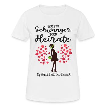 Schwanger Schwangerschaft Hochzeit Geschenk - Frauen T-Shirt atmungsaktiv - Weiß - Vorne - AI Model Female 172 dark (172cm)