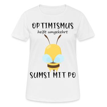 Biene Optimismus Sumsi mit Po - Frauen T-Shirt atmungsaktiv - Weiß - Vorne - AI Model Female 172 dark (172cm)