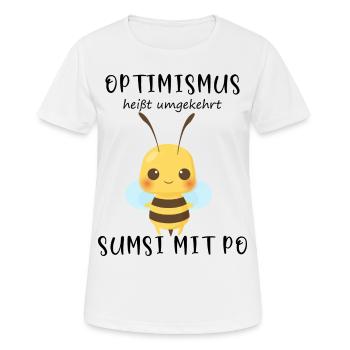 Biene Optimismus Sumsi mit Po - Frauen T-Shirt atmungsaktiv - Weiß - Vorne - AI Model Female 172 dark (172cm)