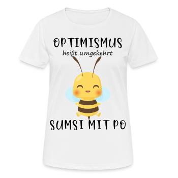 Biene Optimismus Sumsi mit Po - Frauen T-Shirt atmungsaktiv - Weiß - Vorne - AI Model Female 172 dark (172cm)