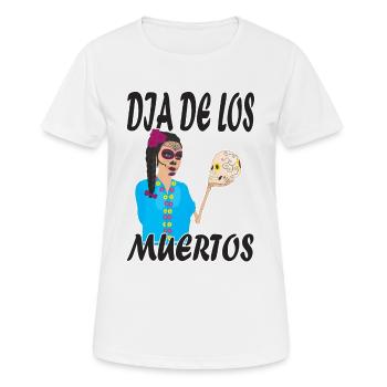 Mexiko Dia de los Muertos Catrina, Halloween - Frauen T-Shirt atmungsaktiv - Weiß - Vorne - AI Model Female 172 dark (172cm)