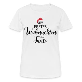 Erstes Weihnachten als Tante - Frauen T-Shirt atmungsaktiv - Weiß - Vorne - AI Model Female 172 dark (172cm)