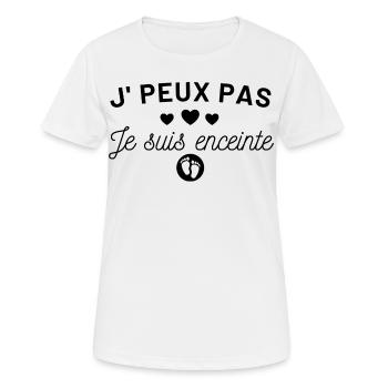 Je suis enceinte humour annonce grossesse cadeau - T-shirt respirant Femme - blanc - Devant - AI Model Female 172 dark (172cm)