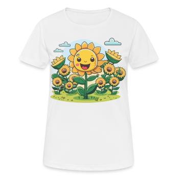 Champs ensoleillés - T-shirt respirant Femme - blanc - Devant - AI Model Female 172 dark (172cm)
