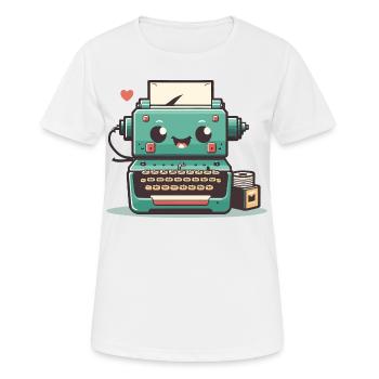 Machine à écrire Rétro - T-shirt respirant Femme - blanc - Devant - AI Model Female 172 dark (172cm)