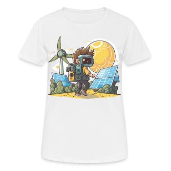 Exploiter le soleil : Explorez le monde du pow solaire - T-shirt respirant Femme - blanc - Devant - AI Model Female 172 dark (172cm)