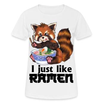 I just like Ramen Roter Panda mit Nudeln Geschenk - Frauen T-Shirt atmungsaktiv - Weiß - Vorne - AI Model Female 172 dark (172cm)