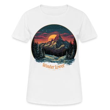 Eine verschneite Berglandschaft für Winterliebhaber - Frauen T-Shirt atmungsaktiv - Weiß - Vorne - AI Model Female 172 dark (172cm)