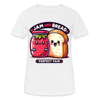 Confiture et pain la paire parfaite - T-shirt respirant Femme - blanc - Devant - AI Model Female 172 dark (172cm)