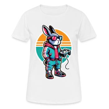 Zocker Osterhase für Nerds und Gamer - Frauen T-Shirt atmungsaktiv - Weiß - Vorne - AI Model Female 172 dark (172cm)