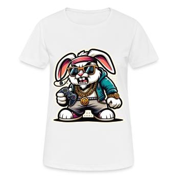 Zocker Osterhase für Nerds und Gamer - Frauen T-Shirt atmungsaktiv - Weiß - Vorne - AI Model Female 172 dark (172cm)
