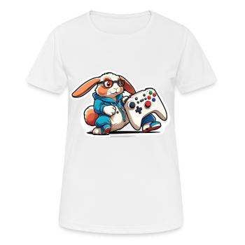 Gamer Easter Bunny for Nerds and Gamers - Women's Breathable T-Shirt - white - Front - AI Model Female 172 dark (172cm)