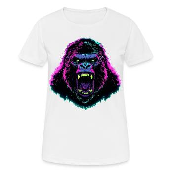 Wütender Gorilla mit leuchtenden Farben - Frauen T-Shirt atmungsaktiv - Weiß - Vorne - AI Model Female 172 dark (172cm)