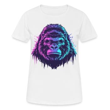 Knallbunter Gorilla - Frauen T-Shirt atmungsaktiv - Weiß - Vorne - AI Model Female 172 dark (172cm)