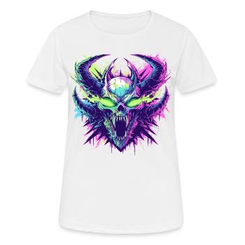 Furious skeleton head with pop art style - Women's Breathable T-Shirt - white - Front - AI Model Female 172 dark (172cm)