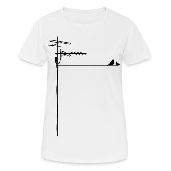 antennen Vögel Vogel Dach Sendemast Daten Stadt - Frauen T-Shirt atmungsaktiv - Weiß - Vorne - AI Model Female 172 dark (172cm)
