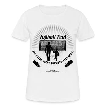 Vater und Tochter Fußball - Frauen T-Shirt atmungsaktiv - Weiß - Vorne - AI Model Female 172 dark (172cm)