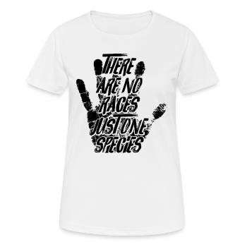 Nazis Rassisten Antifa Antifaschist Geschenkidee - Frauen T-Shirt atmungsaktiv - Weiß - Vorne - AI Model Female 172 dark (172cm)