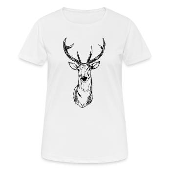 T-shirts Hunter | Chasse chasse cadeaux de fusil de chasse - T-shirt respirant Femme - blanc - Devant - AI Model Female 172 dark (172cm)