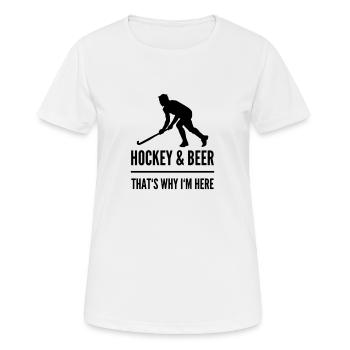 Hockey and beer hockey hockey stick gifts - Women's Breathable T-Shirt - white - Front - AI Model Female 172 dark (172cm)