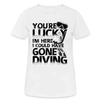 Plongée | Plongée plongée Plongée Cadeaux - T-shirt respirant Femme - blanc - Devant - AI Model Female 172 dark (172cm)