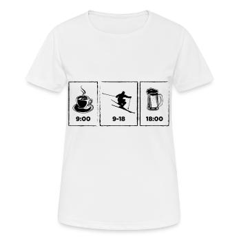 Ski Shirt | Skifahrer Skifahren Skiurlaub Geschenk - Frauen T-Shirt atmungsaktiv - Weiß - Vorne - AI Model Female 172 dark (172cm)
