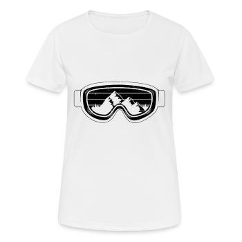 Skibrille | Snowboard Ski Apres Ski Berge Geschenk - Frauen T-Shirt atmungsaktiv - Weiß - Vorne - AI Model Female 172 dark (172cm)