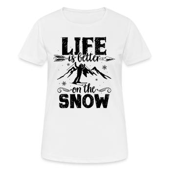 Geschenke für Skifahrer | Ski Skifahren Apres Ski - Frauen T-Shirt atmungsaktiv - Weiß - Vorne - AI Model Female 172 dark (172cm)