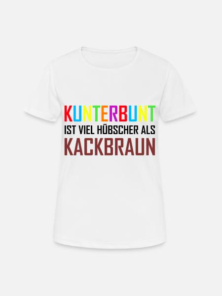 Gegen Rassismus | Nazis Links Antifa Geschenkideen - Frauen T-Shirt atmungsaktiv - Weiß