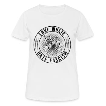 Antifa gegen Faschismus Rassismus Nazis Geschenke - Frauen T-Shirt atmungsaktiv - Weiß - Vorne - AI Model Female 172 dark (172cm)