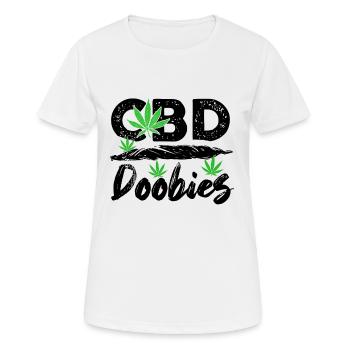 Cannabis CBD | Idées cadeaux de thé à l'huile de médecine légale - T-shirt respirant Femme - blanc - Devant - AI Model Female 172 dark (172cm)