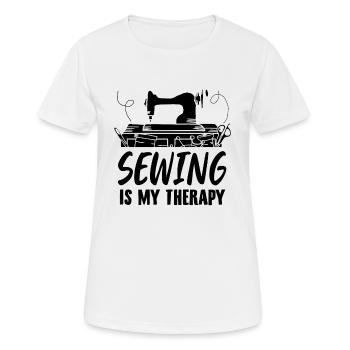 Machine à coudre | Couture couturière hobby cadeaux en tissu - T-shirt respirant Femme - blanc - Devant - AI Model Female 172 dark (172cm)