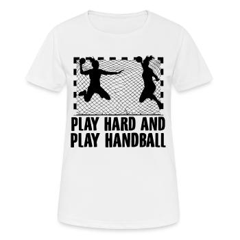 Playing handball | Handball team coach gifts - Women's Breathable T-Shirt - white - Front - AI Model Female 172 dark (172cm)