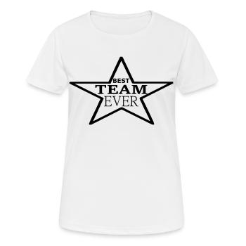 TEAM, TEAMS, TEAMARBEIT, ARBEIT IM TEAM; TEAMGEIST - Frauen T-Shirt atmungsaktiv - Weiß - Vorne - AI Model Female 172 dark (172cm)