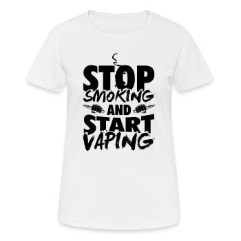 Vape | Vaping Vapen E-Cigarette Gift - Women's Breathable T-Shirt - white - Front - AI Model Female 172 dark (172cm)