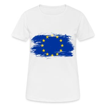 Europa Flagge - Frauen T-Shirt atmungsaktiv - Weiß - Vorne - AI Model Female 172 dark (172cm)