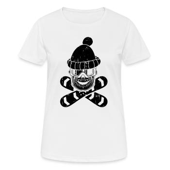 Snowboard Totenkopf | Snowboarder Ski Geschenkidee - Frauen T-Shirt atmungsaktiv - Weiß - Vorne - AI Model Female 172 dark (172cm)