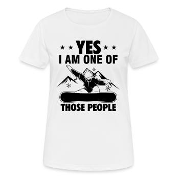 Snowboard Fahren | Winter Ski Snowboarder Geschenk - Frauen T-Shirt atmungsaktiv - Weiß - Vorne - AI Model Female 172 dark (172cm)