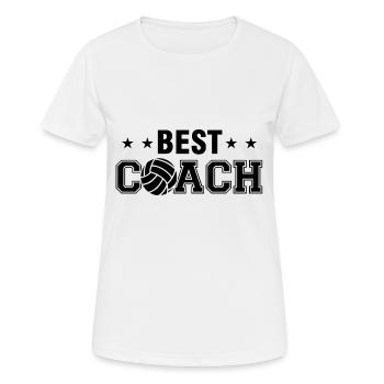Entraîneur de volleyball | Cadeaux d'entraînement de sport d'équipe - T-shirt respirant Femme - blanc - Devant - AI Model Female 172 dark (172cm)